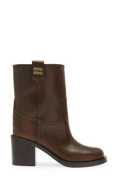 miu miu pearl bootie|Miu Miu Block Heel Bootie (Women) .